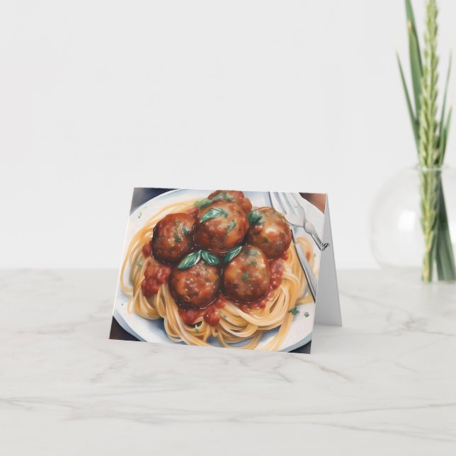 Nationell spaghetti Dag C - 4 januari - vattenfärg Kort (Framsida)
