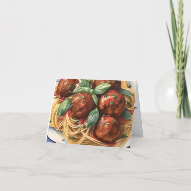 Nationell spaghetti Dag E - 4 januari - vattenfärg Kort (Framsida)