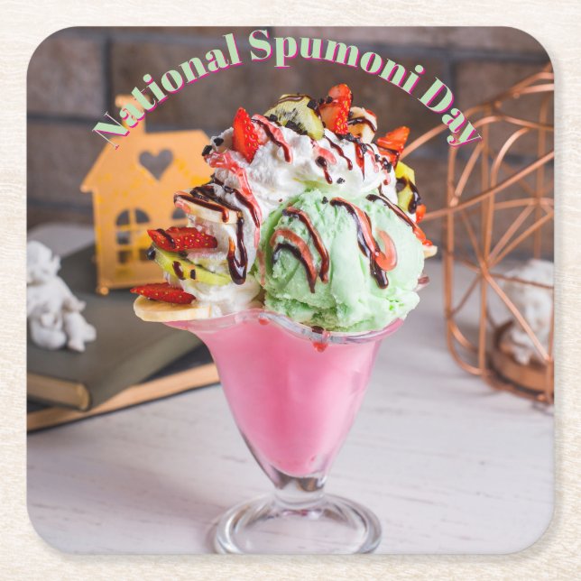 Nationell spumondag underlägg papper kvadrat (Framsidan)