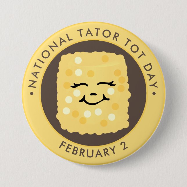 Nationell Tater Tot Day, kawaii tot Knapp (Framsida)