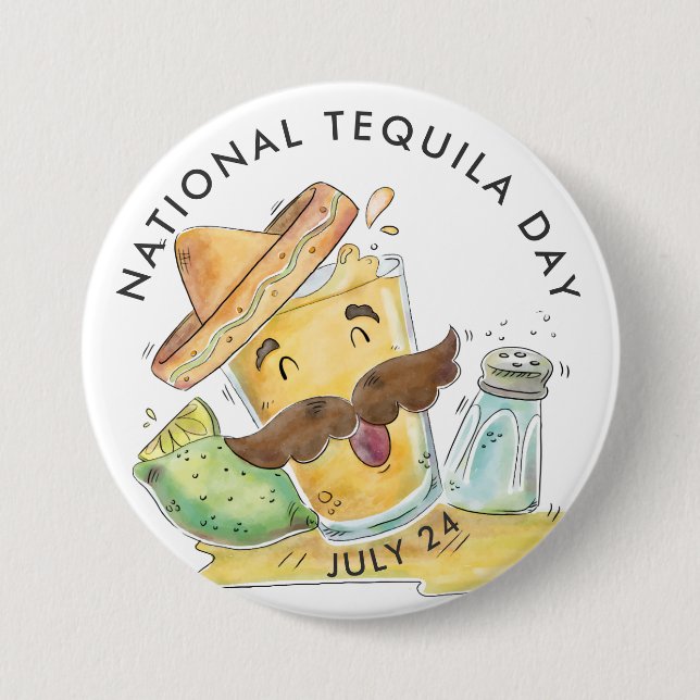 Nationell tequiladag, vattenfärg knapp (Framsida)