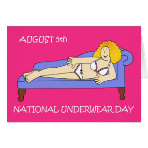 Nationell underklädesdag den 5 augusti hälsningskort