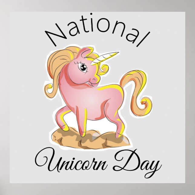 Nationell Unicorn Day Poster (Framsidan)