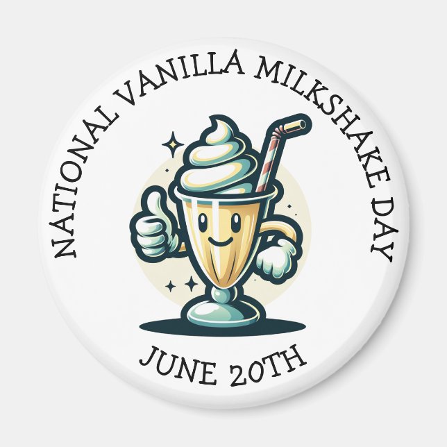 Nationell Vanilla Milkskakadagen den 20 juni Magnet (Framsidan)