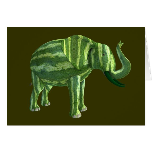 Nationell vattenmelondag Elephant Hälsningskort (Framsidan Horizontal)