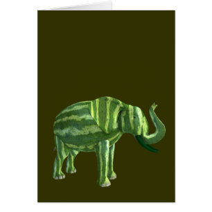 Nationell vattenmelondag Elephant Hälsningskort