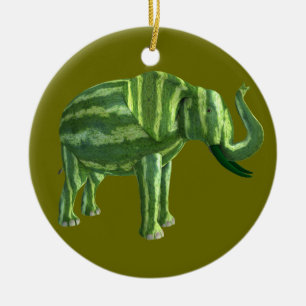 Nationell vattenmelondag Elephant Julgransprydnad Keramik