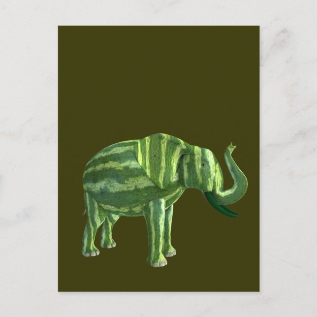 Nationell vattenmelondag Elephant Vykort (Framsida)