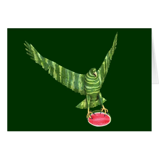 Nationell vattenmelondagseagle hälsningskort (Framsidan Horizontal)