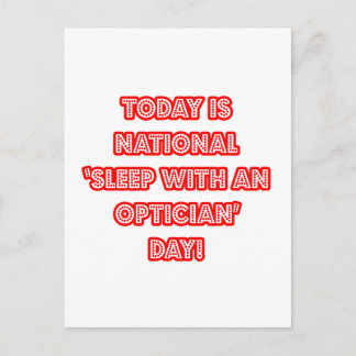 Nationell vilodag med en optikerdag vykort
