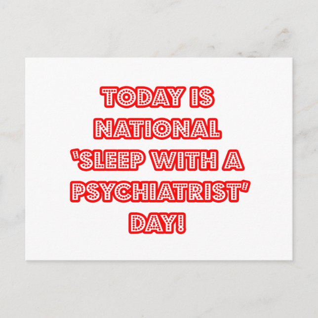 Nationell "vilodag med en psykiatrikerdag" vykort (Framsida)