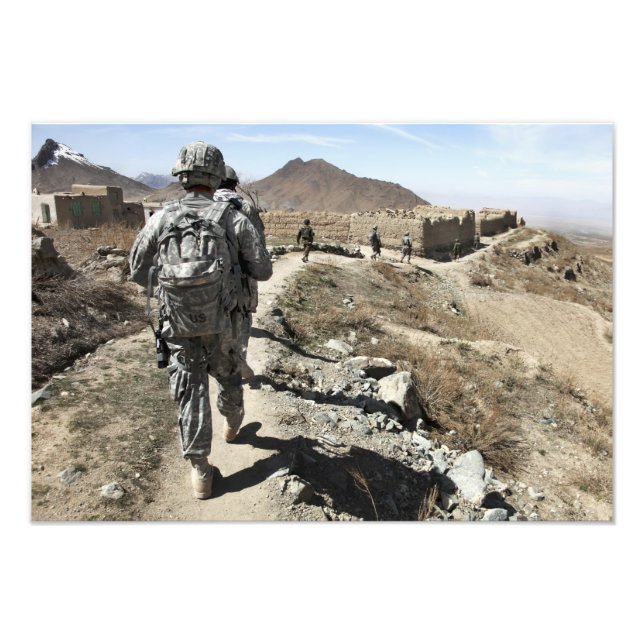Nationella afghanska armén och amerikanska soldate fototryck (Framsidan)
