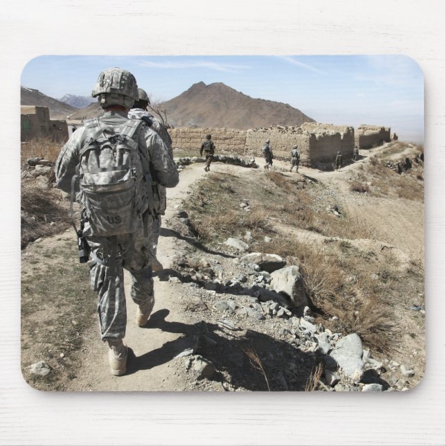 Nationella afghanska armén och amerikanska soldate musmatta (Framsidan)