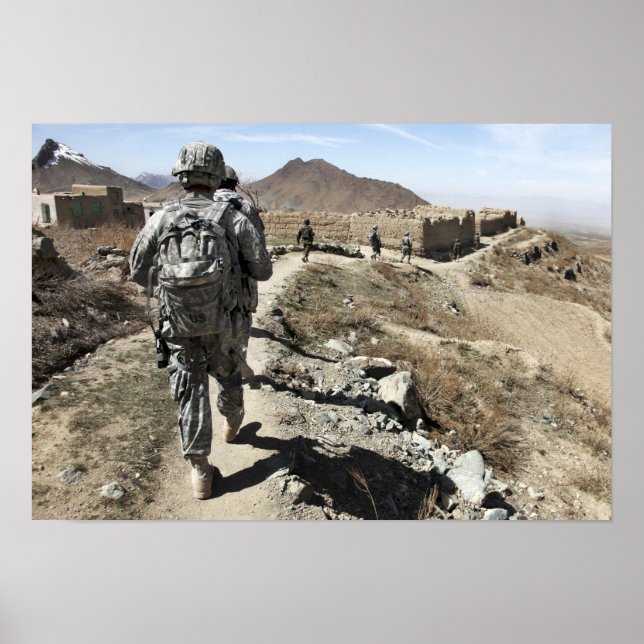 Nationella afghanska armén och amerikanska soldate poster (Framsidan)