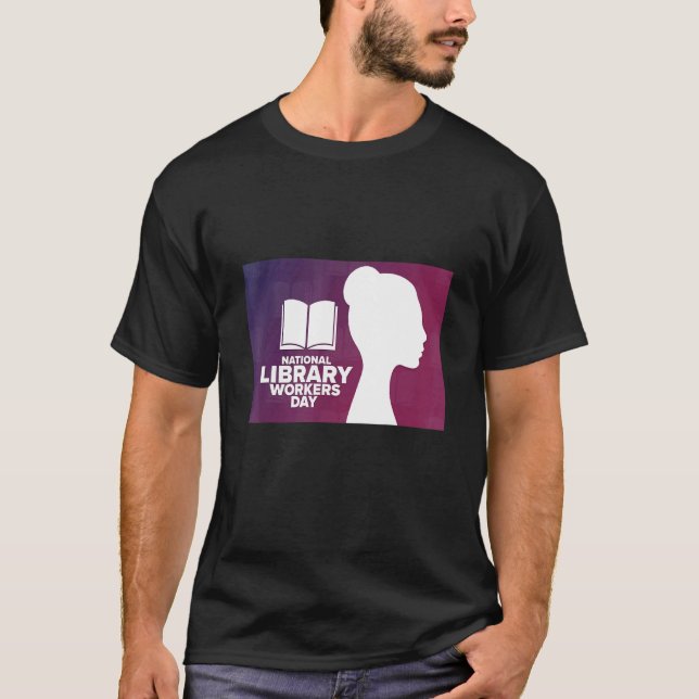 Nationella arbetsdagen i Bibliotek T Shirt (Framsida)