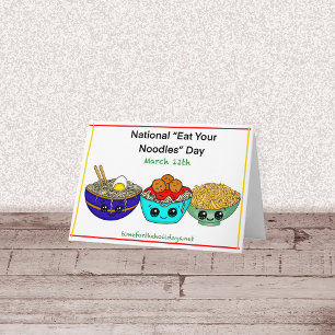 Nationella Ät Dina Nudlar Dag Rolig Puns Kort