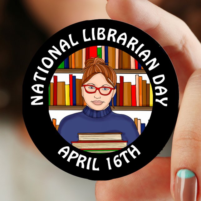 Nationella biblioteksdagen - 16 april knapp (Skapare uppladdad)