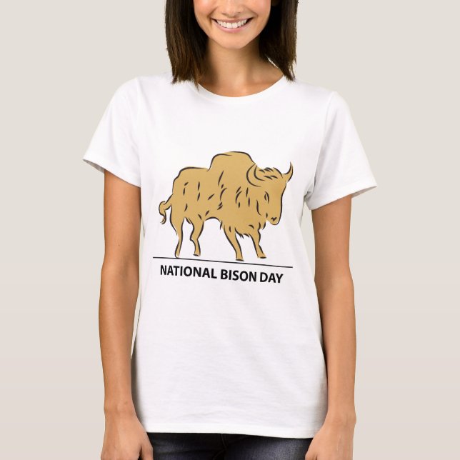 Nationella Bison-dagen skylt T Shirt (Framsida)
