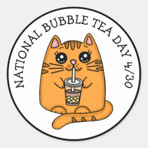Nationella bubbelteadagen - 30 april runt klistermärke