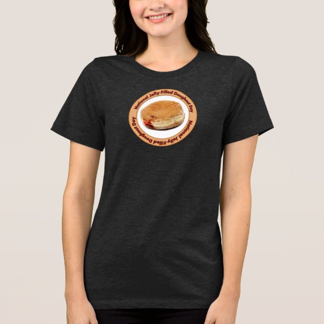 Nationella dagen för geléfyllda munkar t shirt (Framsida)
