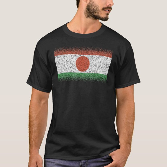 Nationella Flagga för för manar kvinnor i Niger so T Shirt (Framsida)