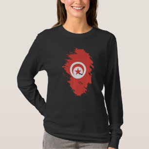 Nationella flaggan av Tunisien souvenir för män kv T Shirt