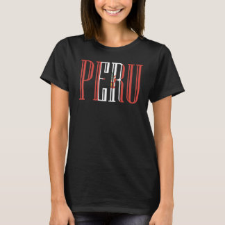 Nationella flaggan i Peru souvenir för män kvinnor T Shirt