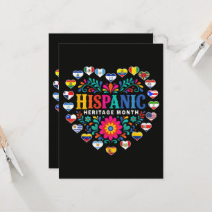 Nationella Hispanic Heritage Month Hjärtflagga Inbjudningar