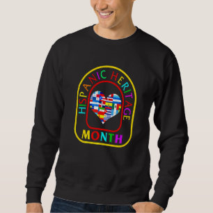Nationella Hispanic Heritage Month Hjärtflagga Lat Lång Ärmad Tröja