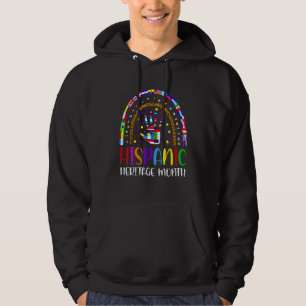 Nationella Hispanic Heritage Monthen Regnbåge Alla Hoodie