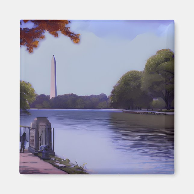 Nationella minnesmärket i Washington D.C. Magnet (Framsidan)