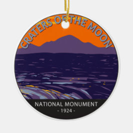 Nationella minnesmärket Idaho i Måne Julgransprydnad Keramik