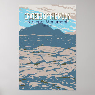 Nationella minnesmärket Idaho Retro i Måne Poster