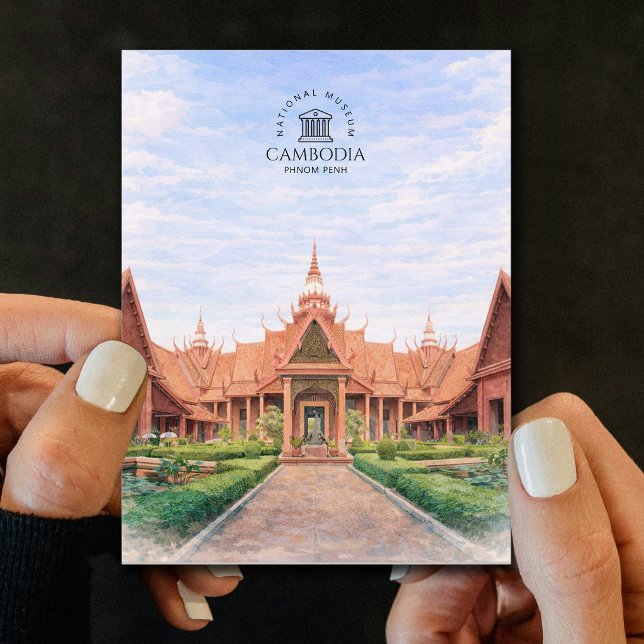 Nationella museet i Kambodja | Phnom Penh, Elegant Vykort (National Museum of Cambodia | Phnom Penh, Elegant Postcard)