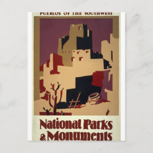 Nationella Parker och monument i Vintage resor Pos Vykort