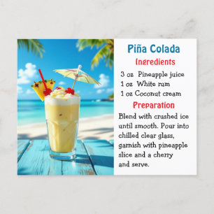 Nationella Piña Colada-dagens receptkort Vykort