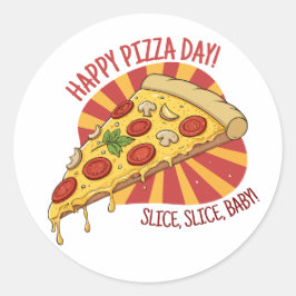 Nationella Pizzadagen Runt Klistermärke
