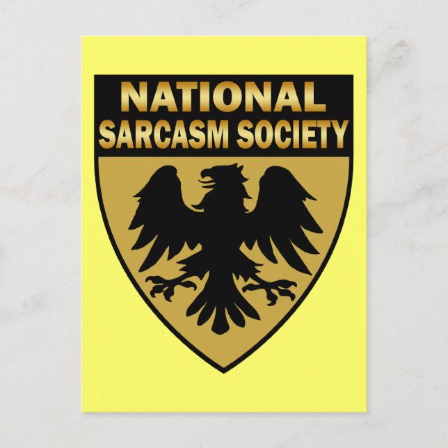 NATIONELLA SARKASM SÄLLSKAPET VYKORT (Framsida)
