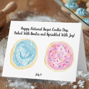 Nationella sockerkakans dag med rosa och blå frost kort