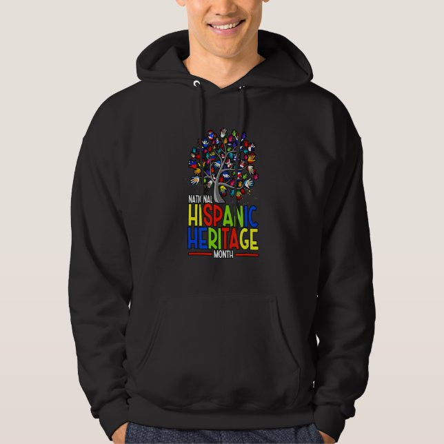 Nationella spanskt arv månad Handflaggad trädro se Hoodie (Framsida)