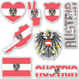 Nationella symboler för fantastisk Austria Shapes Klistermärken
