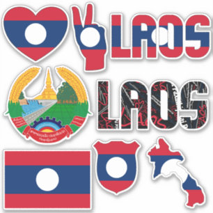 Nationella symboler för fantastisk Laos-former Klistermärken