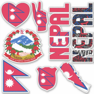 Nationella symboler för fantastisk Nepal-former Klistermärken