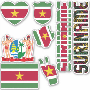 Nationella symboler för Surinam-figurer i fantasti Klistermärken