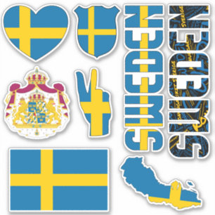 Nationella symboler för Sverige av fantastisk Klistermärken