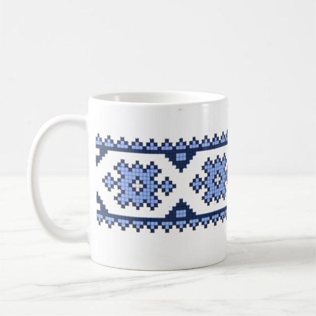 Nationella ukrainska broderideprydnadsföremål kaffemugg (Vänster)