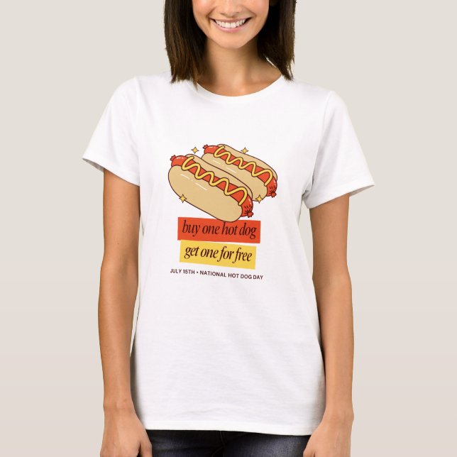 Nationella varmkorvsdagen Retro matkonst T Shirt (Framsida)