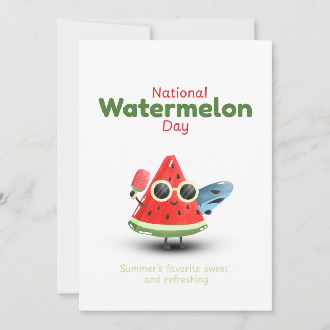 Nationella vattenmelon dagen Söt sommar konst Inbjudningar (Framsida)