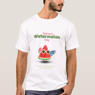 Nationella vattenmelon dagen Söt sommar konst T Shirt