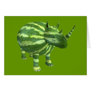 Nationella vattenmelondagen Rhinoceros Hälsningskort